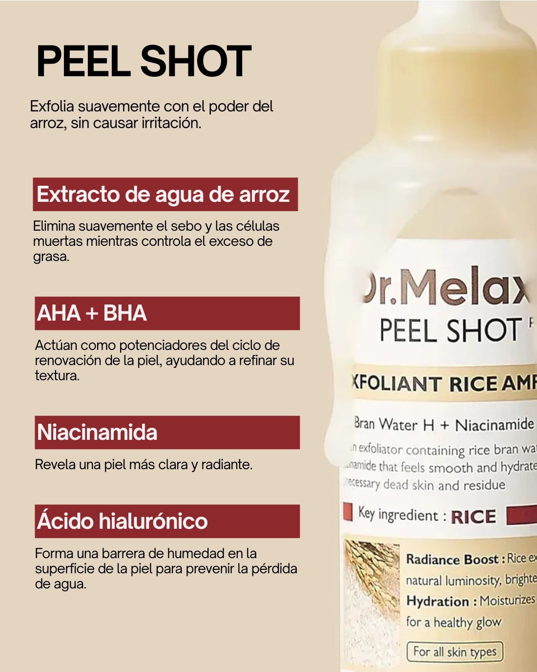 DrMelaxin Ampolla Rice & Black 30ml