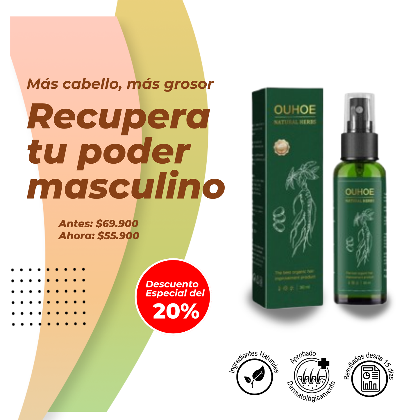Tónico Capilar Masculino Ouhoe